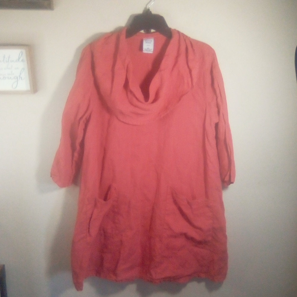 Match Point Linen Tunic Long Pop Over Boho Tunic Top